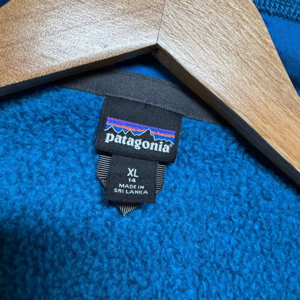 Patagonia Kids Better Sweater Youth XL 14 Full Zip Fleece Jacket Heather Blue